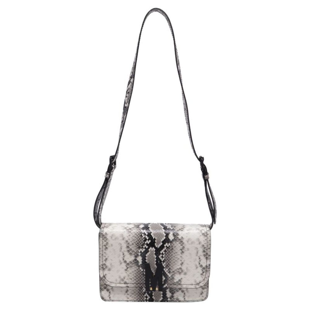 Moschino M-Logo Python-Print Shoulder Bag In Whit… - image 1